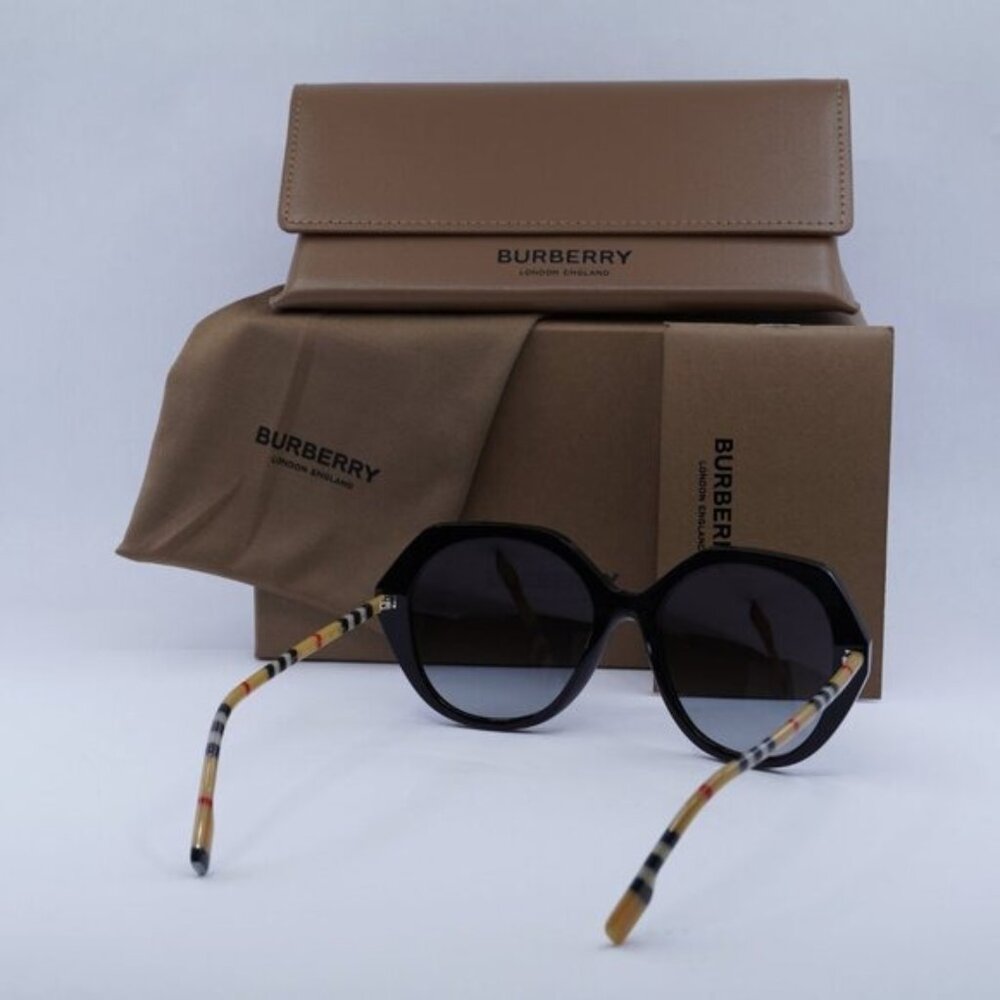 Burberry BE4375 38538G Sunglasses Black Square Frame, Grey Lenses - Picture 9 of 9